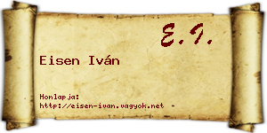 Eisen Iván névjegykártya